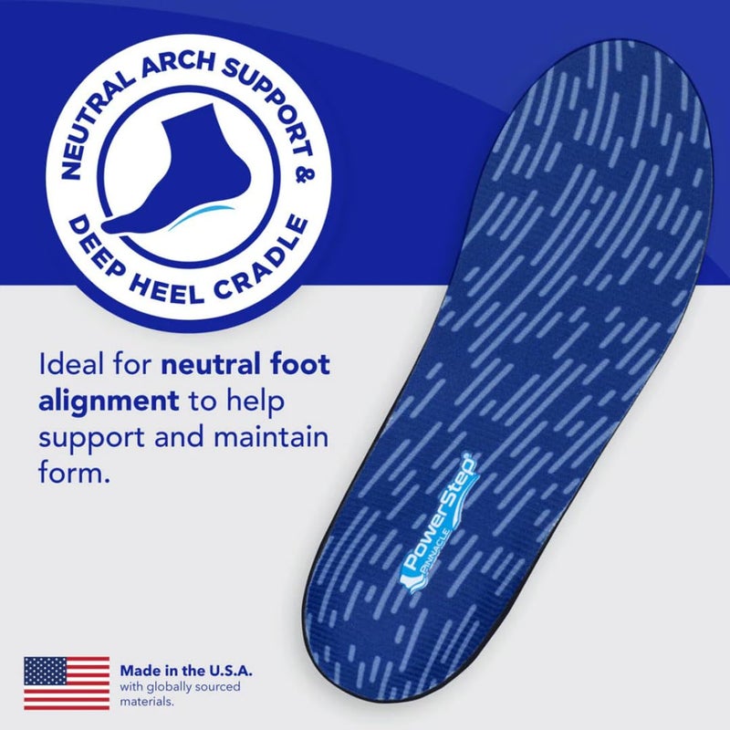 PowerStep Pinnacle Insoles - Orthotics for Plantar Fasciitis Relief â€“ Made in USA Orthotic Insoles for Arch Support with Moderate Pronation - #1 Podiatrist Recommended (M 8-8.5, W 10.10.5) - Image 4